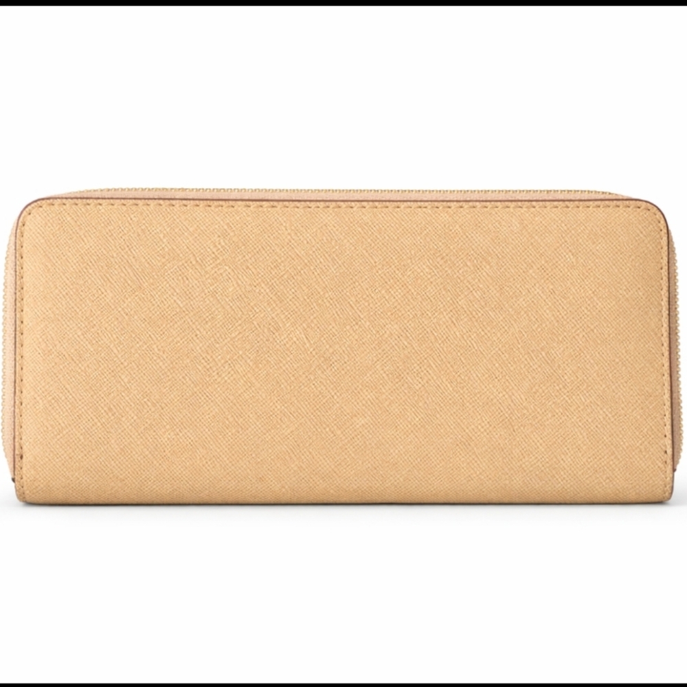 Michael Kors Tan Jet Set Travel Saffiano Leather Zip Around Continental Wallet - Picture 8 of 9